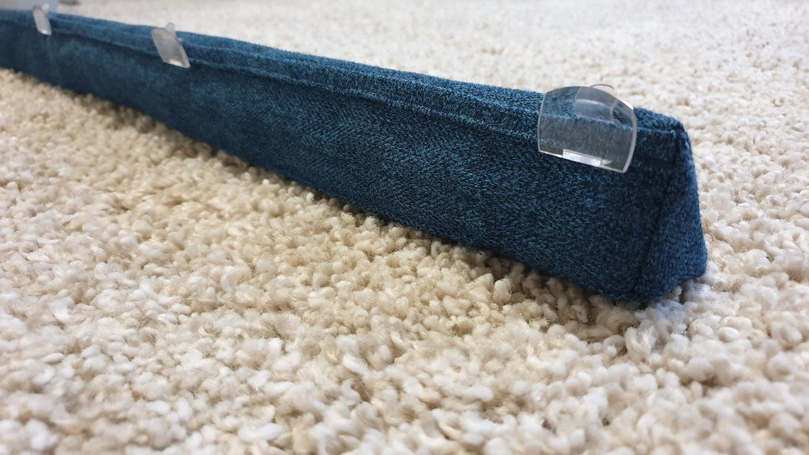 Triangular® Draught Excluder    Heavy Attachable     Herringbone Blue